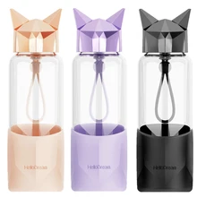 Чашка для воды с лисьими ушками, портативная стеклянная прозрачная бутылка, для улицы, портативная, офисная, деловая, высокая, боросиликатная чашка, студенческий подарок для девочек