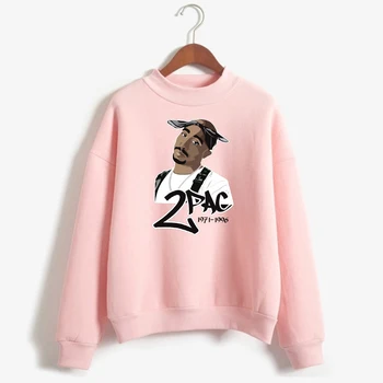 

2020 Women Print Tupac 2pac Pullover Long Sleeve Pink Sweatshirt 90s Hip Hop Swag Harajuku Street Tumblr Hoodie Tops Clothing