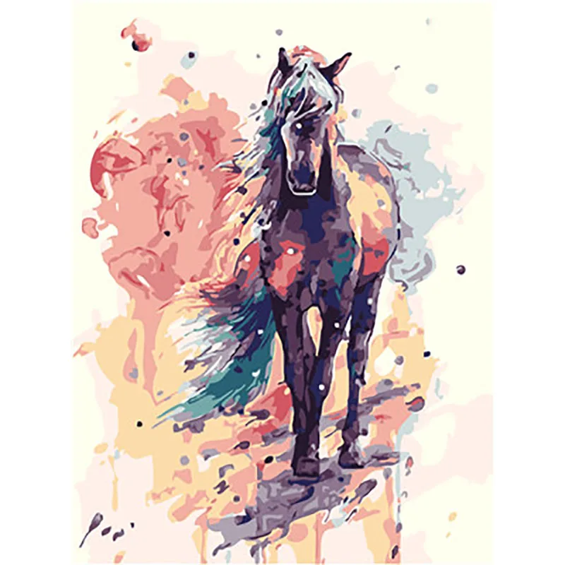 DIY краски по номерам Lienzo Pintura por Numero картины по номерам Pintar por Numeros лошадь пронумерованные картины - Цвет: paint by numbers9