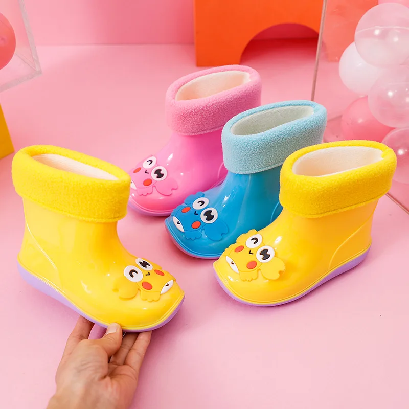 Loveewalk/детские резиновые сапоги; милая Водонепроницаемая зимняя обувь в виде краба для девочек; детские резиновые сапоги из мягкого ПВХ для маленьких мальчиков; Уличная обувь