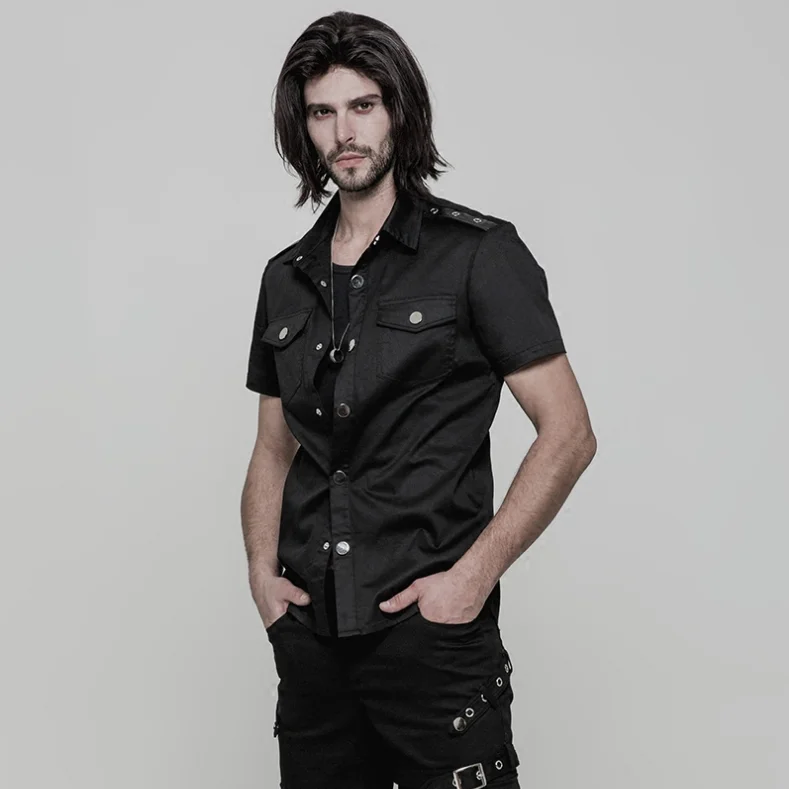 S-6XL! новая мужская одежда GD Hair Stylist модная панк Готическая рубашка с коротким рукавом костюмы для певцов больших размеров