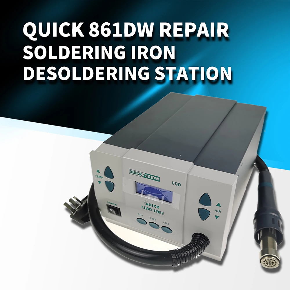 1000W High Power Mobile Phone Repair Air Gun Desoldering Station QUICK 861DW Hot Air Gun Lead-free Soldering Station