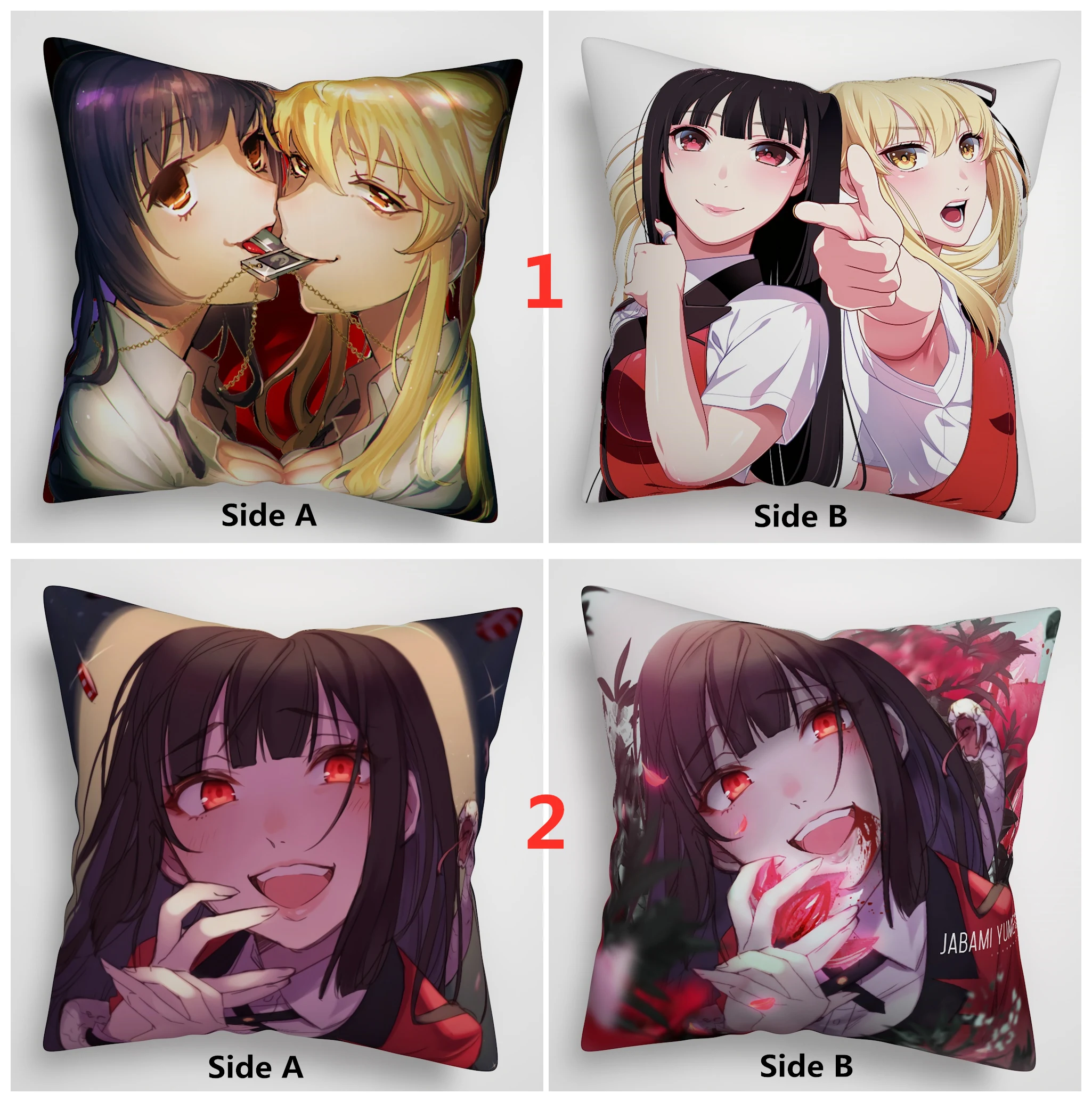Kakegurui Yumeko Mary Kirari аниме Двусторонняя Подушка Чехол для подушки|Наволочка| |