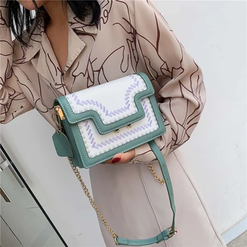 

Luxury Brand Designer 2019 New Fashion Ladies Contrast Color Women Messenger Bag Casual Chain Flow Female Crossbody Shoulder Bag