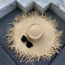 100% Natural Raffia Summer sun Hat for Women  Straw Hat  ladies uv Protection Floppy Beach hat