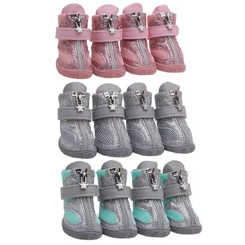 

Pet Available Breathable Soft Bottom Anti-slide Shoes, Reflective Breathable Mesh Dog Boots For Small Dogs All Seasons*-