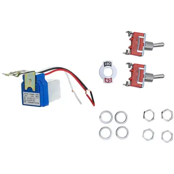 

3 Pcs Switch: 2 Pcs AC 250V 15A SPST 2 Position On/OFF Toggle Switch & 1 Pcs Street Lighting Controller Switch
