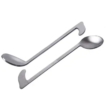 

6PCS Stainless Steel Music Note Tea Coffee Spoon Ice Spoon Cocktail Teaspoons Mixing Tableware Kitchen Gadgets