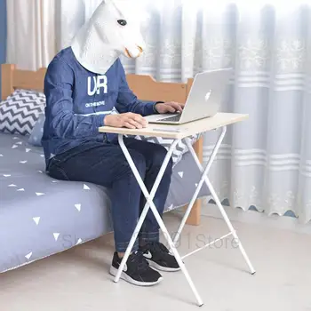 

Small Family Installation Simple Folding Laptop Computer Desk Bedside Table Contracted Table To Learn Little Book Table