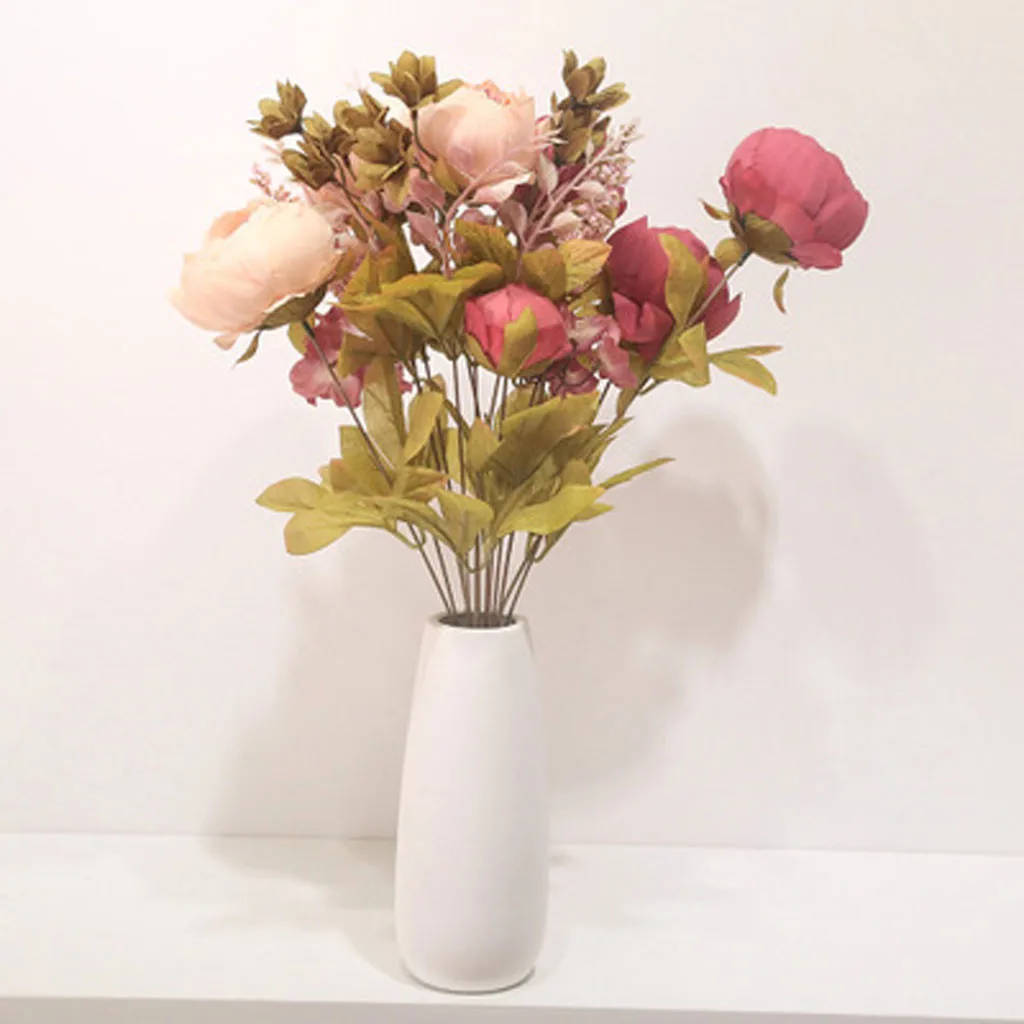 Artificial flowers European-style core peony fake flowers Bridal Bouquet florals Wedding Holding flowers Party Home Decors