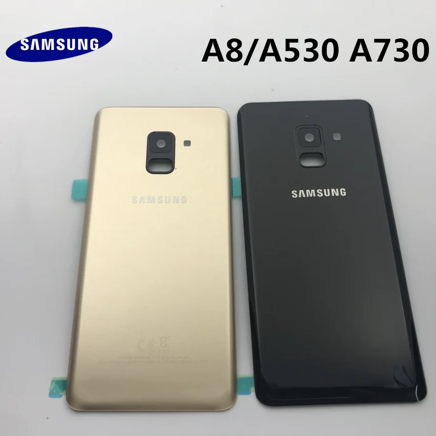 Новинка, для SAMSUNG Galaxy A8, A530, A530F, A8+ plus, A730, Задняя стеклянная крышка для батареи, задняя дверь, корпус, чехол, Задняя стеклянная крышка