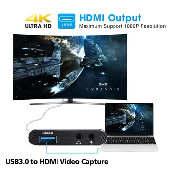 

New HDMI Video Capture Card 4K Screen Record USB3.0 1080P 60FPS Game Capture Device