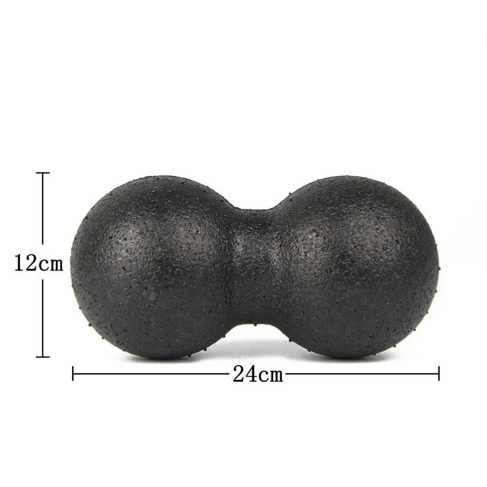 Black24cm Арахисовые массажные шарики, набор шариков для Лакросса, физический триггер, точечная терапия, Миофасциальный Релиз, мышечные узлы, Йога, Кроссфит, самомассаж - Цвет: Black24cm