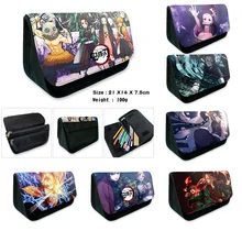 Trousse à crayons Demon Slayer, trousse à crayons dessin animé Kamado Tanjirou, fournitures scolaires, sac de papeterie, cadeaux d'anniversaire pour garçons