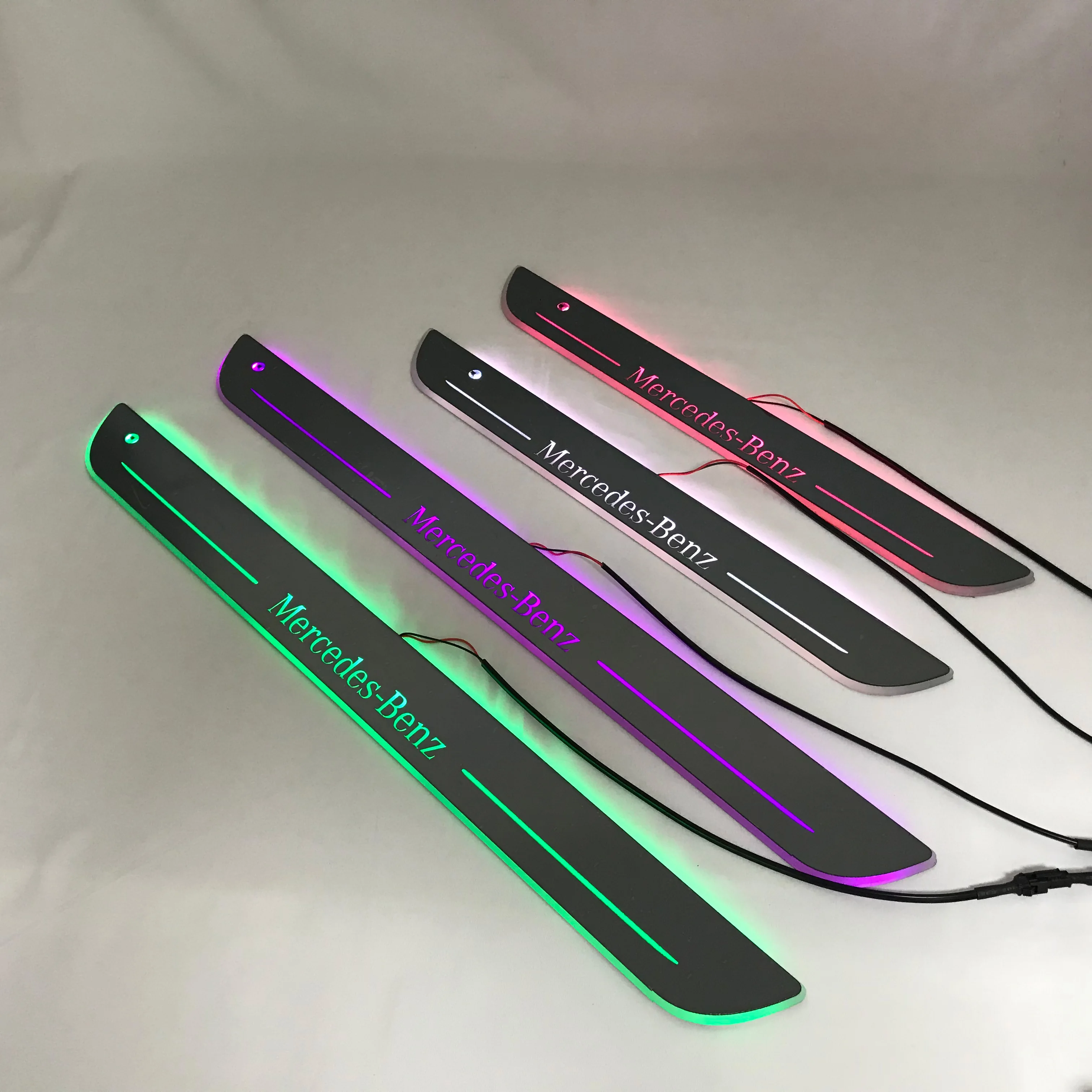 

Led moving door scuff for Mercedes-Benz S500 special use ynamic door sill plate welcome lamp lining overlay Flow/fixed light
