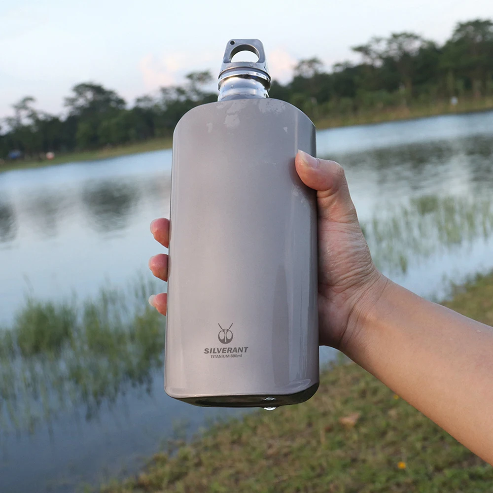 800ml 190g Titanium Water Bottle Portable Cup Kettle Holster Food Grade Outdoor Sports Travel