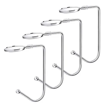 

Behogar 4pcs Portable Alloy Christmas Stocking Holder Hooks Hanger Hanging Tool with Non-Skid Rubber for for Xmas Tree Fireplace
