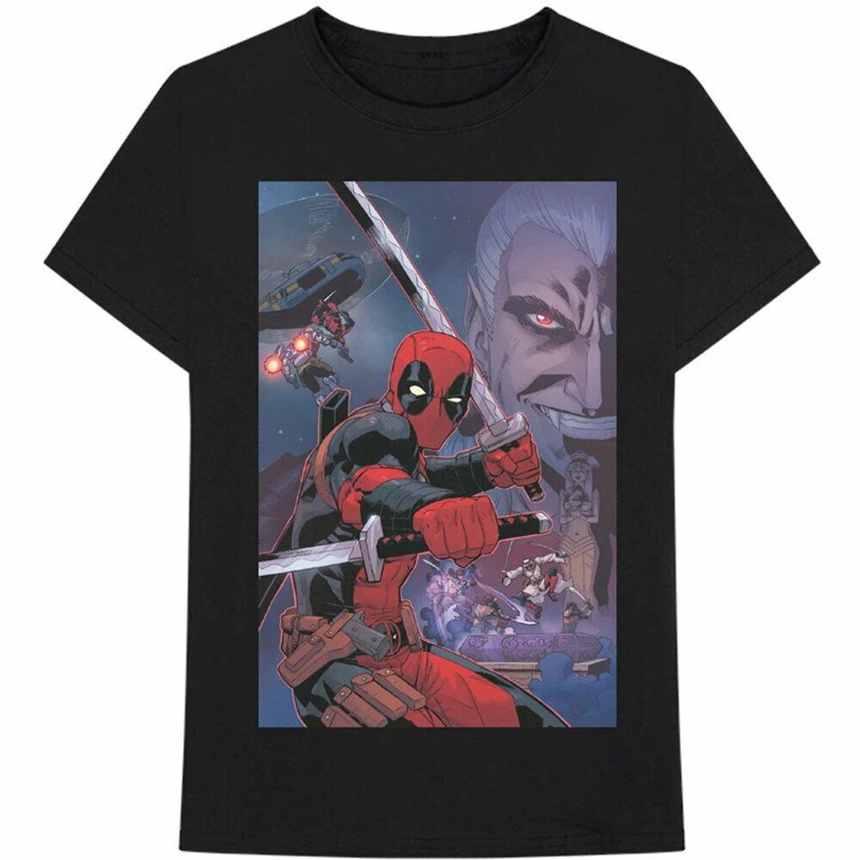 Дэдпул Плакат С Катаной Marvel Comics Поверхностная Camiseta Para Hombre футболка высокого