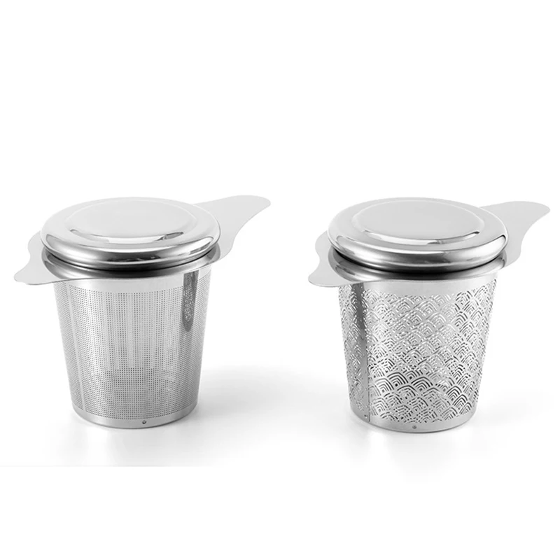 Stainless Steel Tea Drain with Lid Tea Filters Mesh Binaural Tea