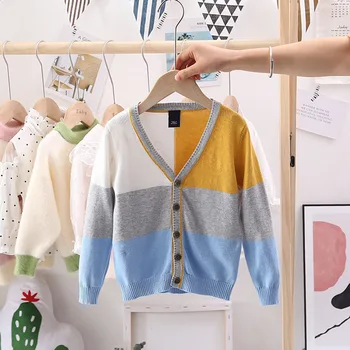 

2020 Spring Autumn Girls Sweater Warm Costume Children's splice Sweaters For Baby Boys Girls Teens Kids Clothes