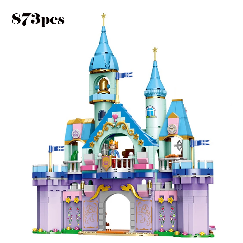 

Fairy tale story Royal fountain MOC block Prince Princess Disney Frozen figures assembly bricks educational toysforgirlsgifts