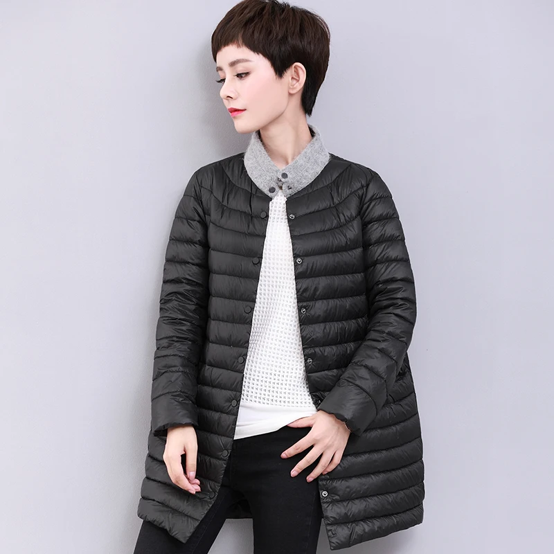 winter and autumn women down coat jackets - Цвет: black