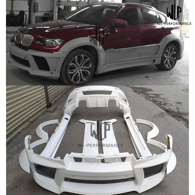 E71 высокое качество FRP Неокрашенный комплект кузова автомобиля передний бампер