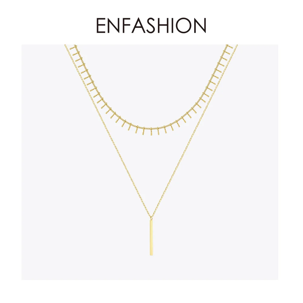 ENFASHION, колье на вертикальной цепочке, ожерелье, Женские аксессуары, подвески из нержавеющей стали, ожерелье s, модное женское ювелирное изделие P193019