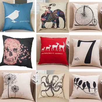 

Animals Decorative Letters Cartoon Pillow Case Polyester Decorative Pillowcases Throw Pillow Case flower Art Cushion Decoration