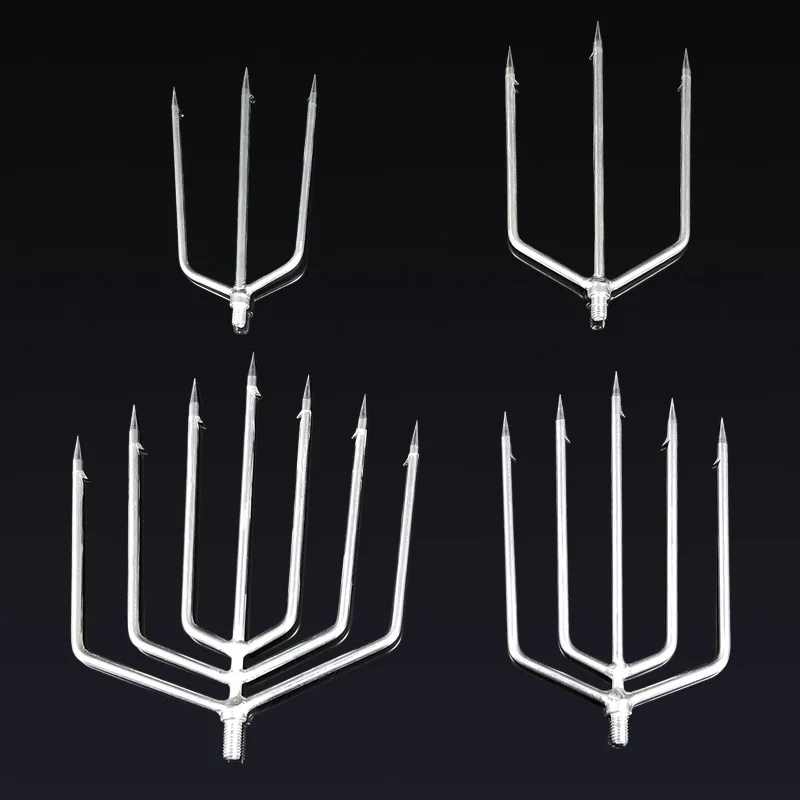 

Stainless Steel Barb Harpoon 3-Toothed 5-Toothed 7 Tooth Pretzel round Fork Rake-Connection Dip Net Fishing Gear