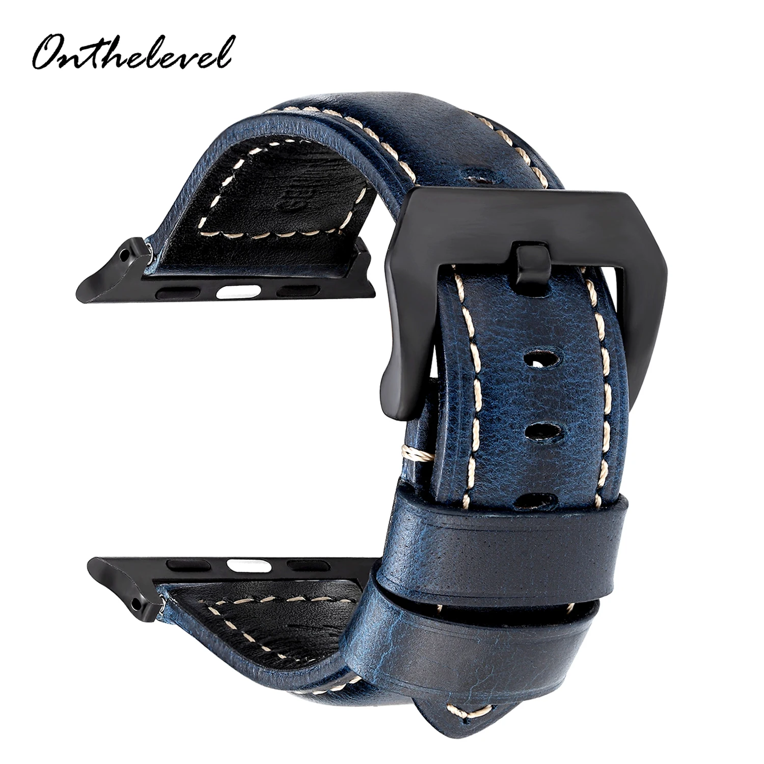 Onthelevel Genuine Leather Strap Watch Band 44mm 40mm & Watch Strap 42mm 38mm For watch Watchband #D