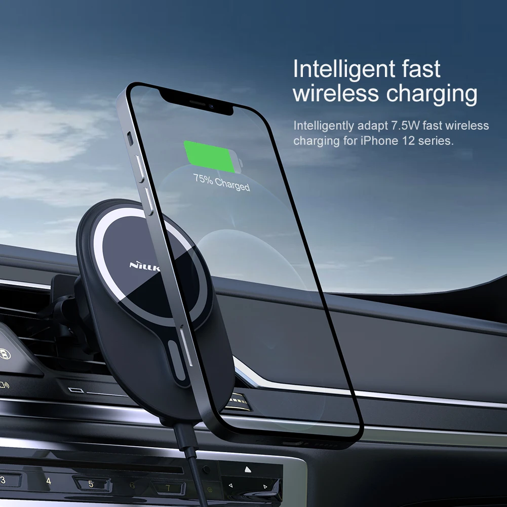 Magnético para o Iphone Magnético sem Fio Carregador de Carro Montar para o Iphone Case Nillkin 15w 11 Carregamento Rápido Telefone Titular 12 Pro Max 6 max nillkin 15w magnético sem fio carregador
