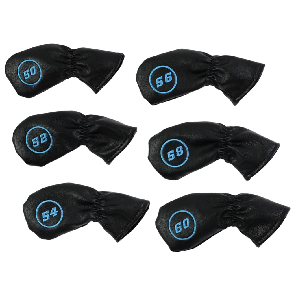 6pcs/lot Golf Irons Head Cover Protector Wedge Iron Club Guard with Elastic Band