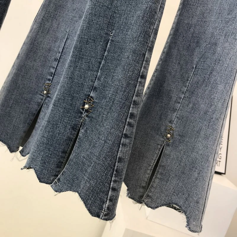 High Waist Female Flare Boyfriend Jeans For Women Plus Size Streetwear Stretch Denim Pant Fat Mom Jeans Skinny Jeans Woman