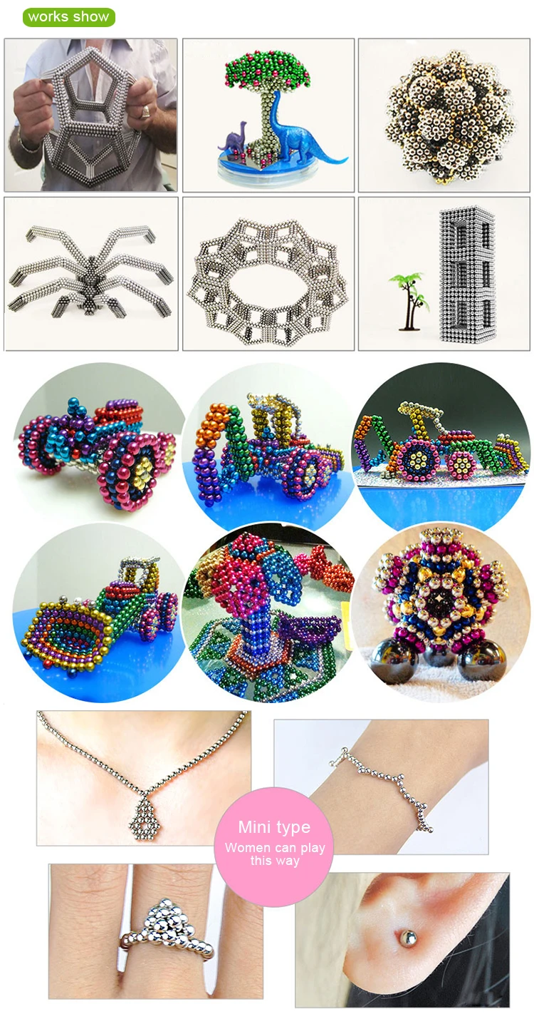 216pc Mini Magnet Ball DIY Magic Cube Building Blocks Construction toys for Kids Educational Bucky Magnetic Balls Set Puzzle Toy