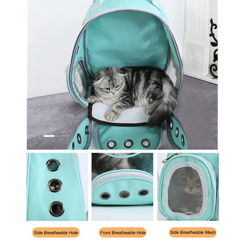 Cat Carrier Bag Pet Backpack Shoulder Breathable Transparent Bag for Dogs  Cats Small Pet with Side Door Opening transportin gato - AliExpress