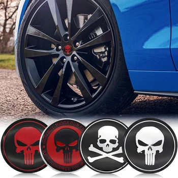 

4 PCS/pack 56MM 3D SKULL Car Wheel Center Hub Caps Car Emblem Badge Logo Wheel Center Cap label car wheel Stickers