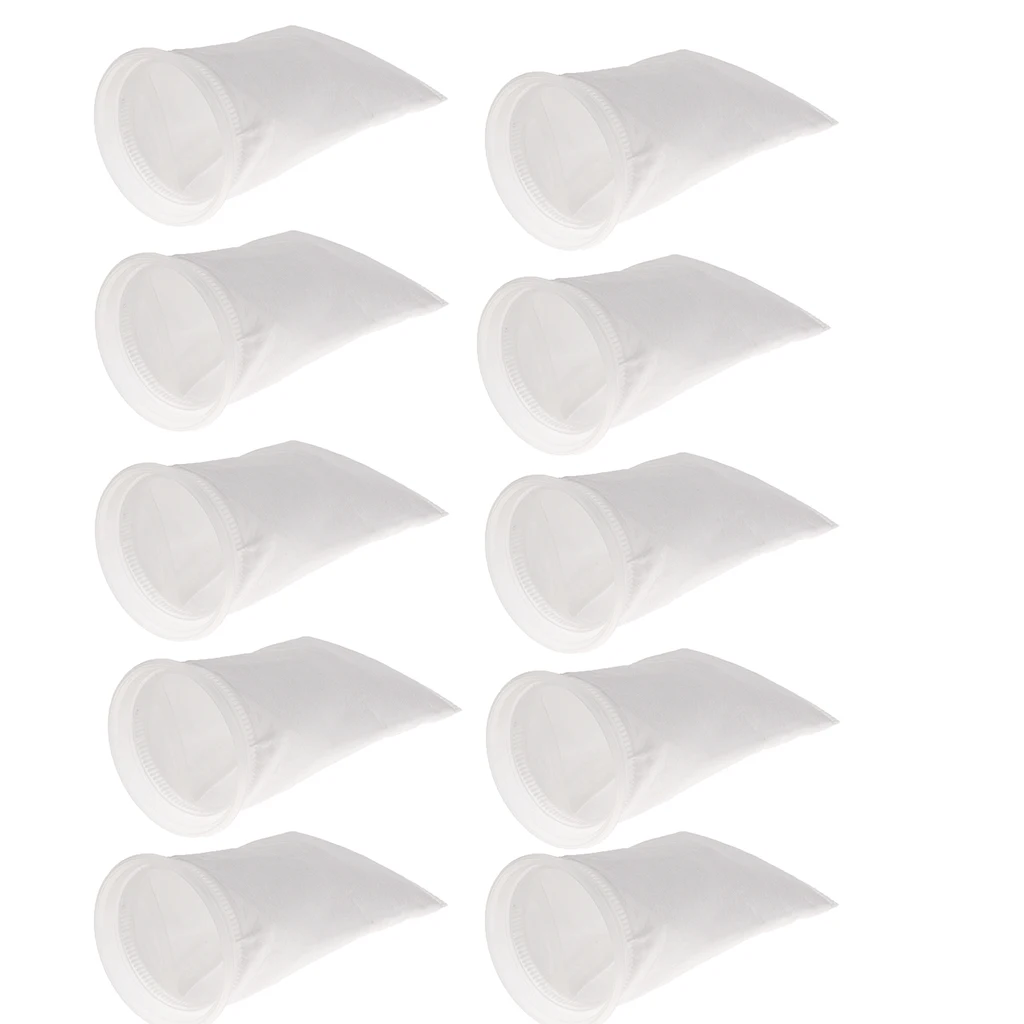 10PCS 150 Micron/100 Micron Fish Tank Aquarium Marine Sump Felt Pre Filter Socks Filter Bags with 4 inch Dia. Mouth - 150um