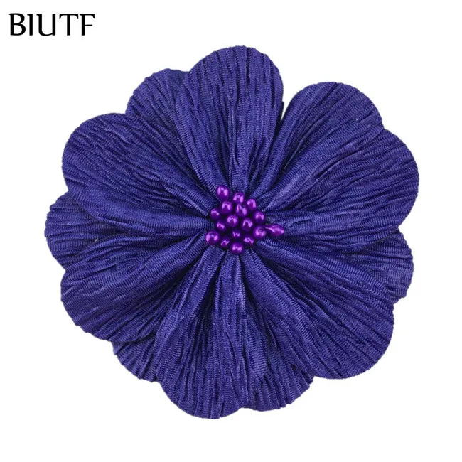 7-purple 50 шт./лот, 8,5 см, винтажный тканевый цветок коры балерины с/без заколки для волос, 3,4 дюймов, Свадебный декор, Шикарные аксессуары для волос TH299 - Цвет: 7-purple