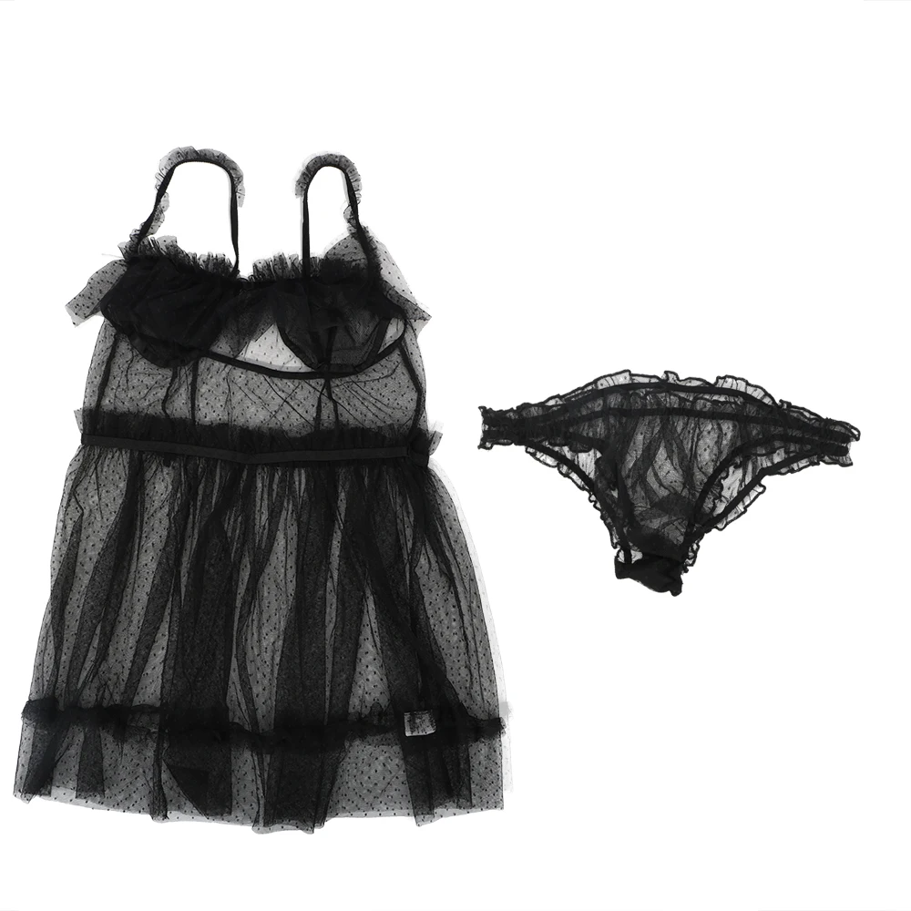 OLO перспективное Кружевное Белье для сна кружевное платье Babydoll сексуальные эротические костюмы Женское нижнее белье Ночное белье с волнистыми точками