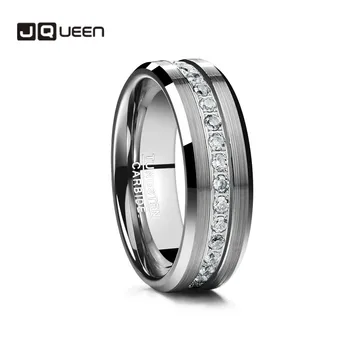 

New Arrival Tungsten Ring Man's Wedding Fine Classic Ring For Men Electroplated Sliver Inlaid Acacia Half Frosted Jewelry AAA