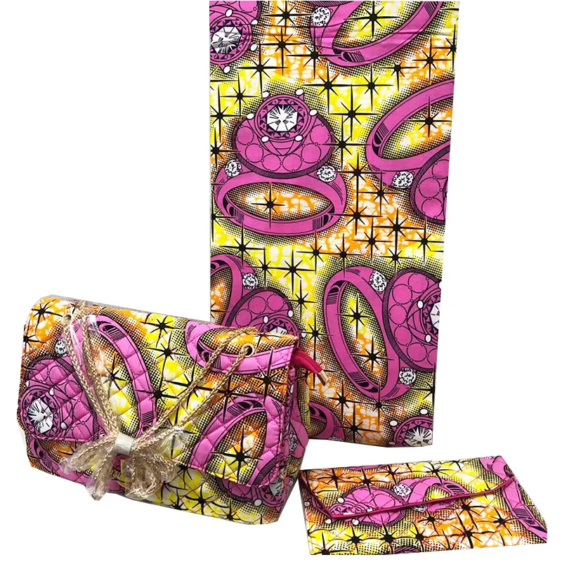 2019 Nieuwe Fashion Designer 6 Yards Echte Nederlandse Wax Stof Cirkel Wit Patroon Bijpassende Ankara Zak Sets Echte Wax Stijl 2019 Nieuwe Fashion Designer 6 Yards Echte Nederlandse Wax Stof Cirkel Wit Patroon Bijpassende Ankara Zak Sets Echte Wax Stijl