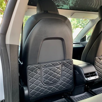 

2 Pcs Car Seat Back Protector Mat Anti-Kick Cover. For Tesla Model 3 PU Leather
