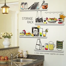 [SHIJUEHEZI] кухонная Наклейка ПВХ материал DIY полка для хранения Наклейки на стены для столовой Шкаф Холодильник стекло украшение