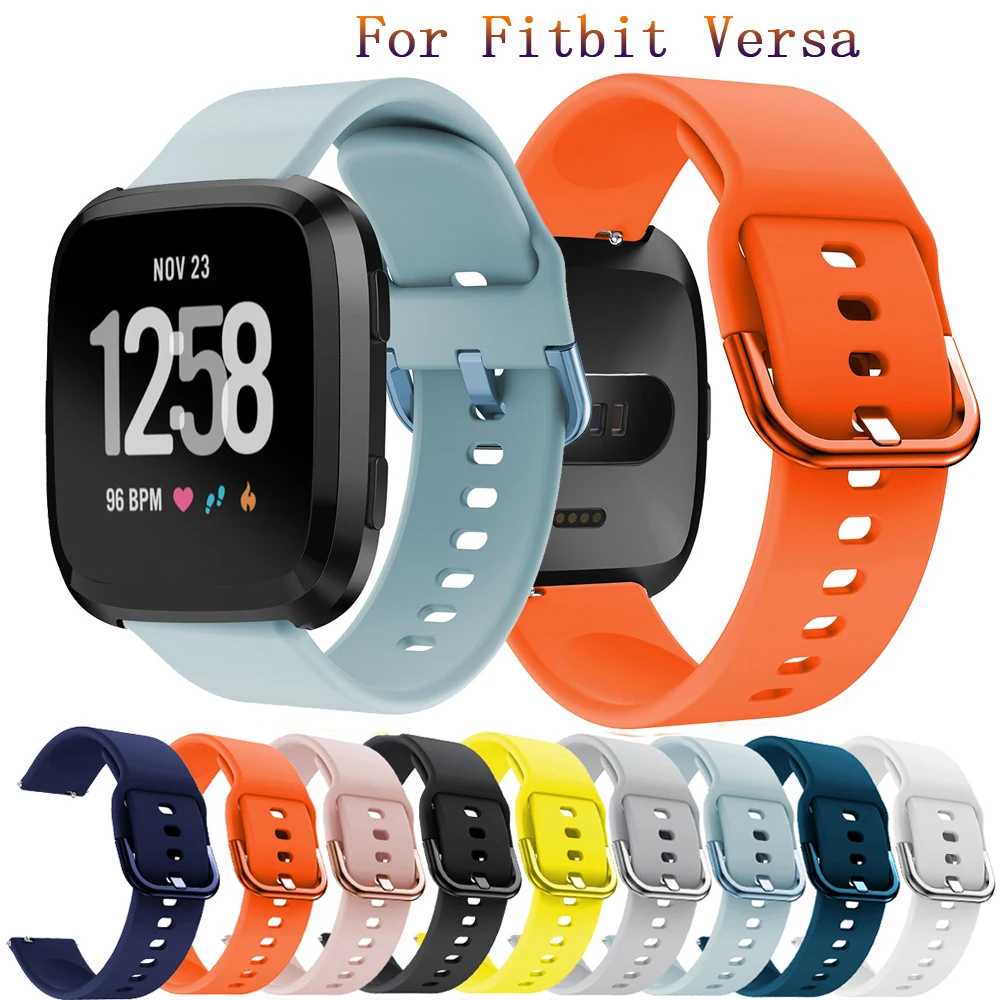 22 мм мягкий силиконовый ремешок для Fitbit часы Versa Замена аксессуары Браслет