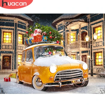 

HUACAN 5D DIY Diamond Painting Christmas Landscape Full Square Drill Embroidery Handcraft Kit Christmas Decoration For Home