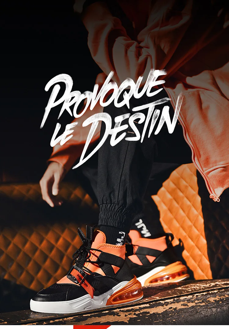 

Men's mid-to-top sneakers spring / autumn winter PU leather lightweight soles, stylish individual appearance running shoes
