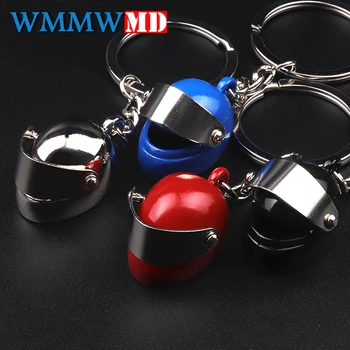 

Creative Metal Motorcycle Helmet Racing Street Moto Casco Men Women fashion Keychain Pendant Classic Key Ring Keyfob Car styling
