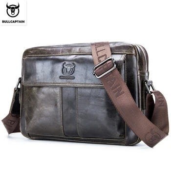 Best Price BULLCAPTAIN first layer cowhide men's one-shoulder messenger bag sports and leisure large-capacity leather 10 inch ipad handbag Best Price BULLCAPTAIN first layer cowhide men's one-shoulder messenger bag sports and leisure large-capacity leather 10 inch ipad handbag