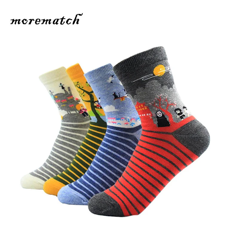 5 пар милых полосатых женских Хлопковых Носков Хаяо Миядзаки Харадзюку С